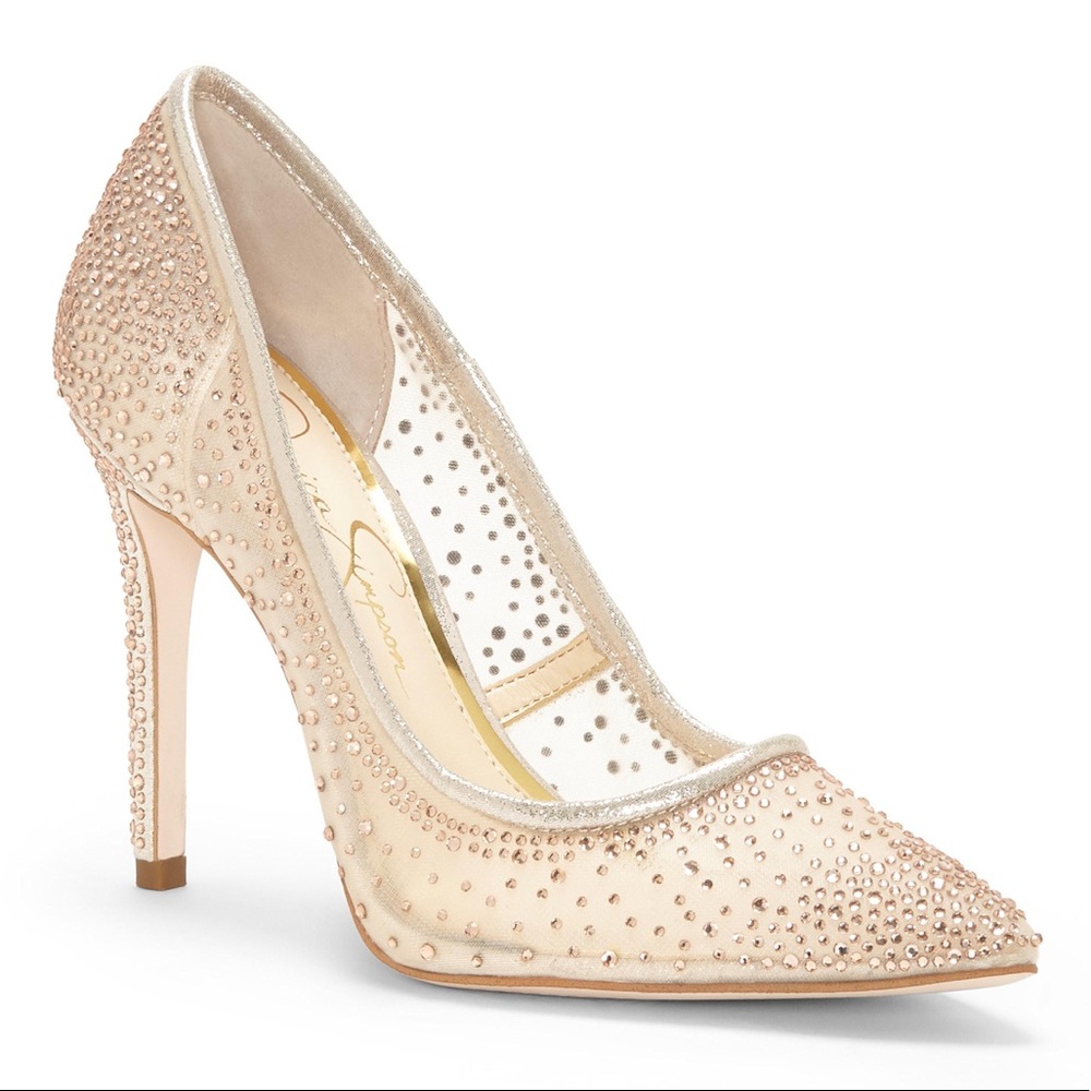 Jessica Simpson Prianne Embellished Mesh Pumps